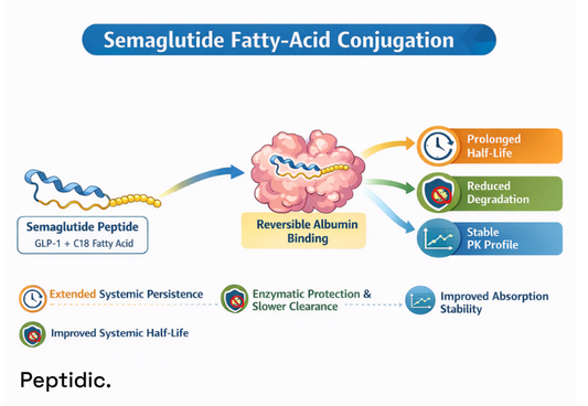 How Does Fatty-Acid Conjugation Influence Semaglutide Pharmacokinetics in Research Models?